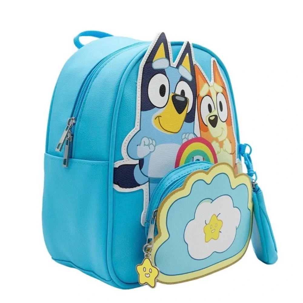 Bluey Backpack with Matching Clip on Pouch. New in Plastic!